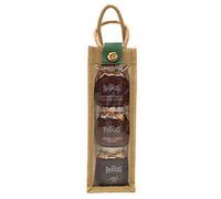 Mrs Bridges 3 Jar Luxury Chutney Collection Natural Jute Hamper Gift Bag. Gourmet Scottish Sun Dried Tomato & Balsamic Chutney, Ginger and Chilli Chutney, Chilli Jam. Present Birthday Christmas