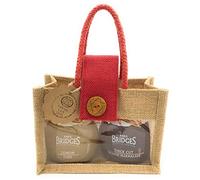 Mrs Bridges Luxury Double Jar Collection. 'Merry Christmas' Natural Jute Bag. Gourmet Lemon Curd, Thick Cut Orange Marmalade. Present Birthday Christmas