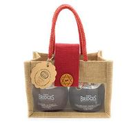 Mrs Bridges Luxury Double Jar Collection. 'Merry Christmas' Natural Jute Bag. Gourmet Scottish Ginger & Chilli Chutney, Caramelised Onion & Garlic Chutney. Present Birthday Christmas