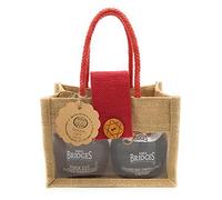 Mrs Bridges Luxury Double Jar Collection. 'Merry Christmas' Natural Jute Bag. Gourmet Scottish Thick Cut Orange Marmalade, Caramelised Onion & Garlic Chutney. Present Birthday Christmas