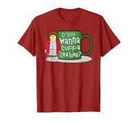 Mrs Brown's Boys D'You Wanna Cuppa Tea Love T-Shirt, Men, Cranberry Red, Medium