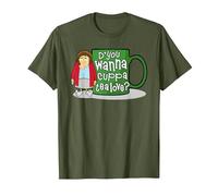 Mrs Brown's Boys D'You Wanna Cuppa Tea Love T-Shirt, Men, Olive Green, Large