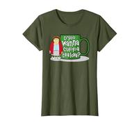 Mrs Brown's Boys D'You Wanna Cuppa Tea Love T-Shirt, Women, Olive Green, X-Large