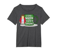 Mrs Brown's Boys D'You Wanna Cuppa Tea Love T-Shirt, Women's Plus, Dark Heather Grey, 1X
