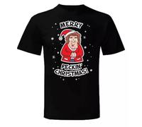 Mrs Browns Boys Merry Feckin Christmas T-Shirt - Funny Xmas Gift Present Brown Black M