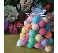Mrs Bumblebaths -30 Mini Bath Bombs Marbles Chill Pills Fizzies Assorted Mixed Assortment Wedding Favours Organza Bag Gift Wrapped Set
