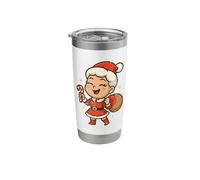 Mrs Claus Candy Cane Cheer Stainless Steel Insulated Tumbler