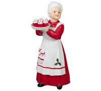 Mrs Claus Holding Cupcakes Ornament - Christmas Decoration - Festive Figurine for Home Display - 27cm Tall - Holiday Shelf or Table Decor - Santa’s Wife Holding Cupcakes