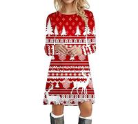 Mrs Claus Outfit For Women, Women Xmas Santa Gift Christmas Tunics For UK Winter Dress Dresses UK Casual Adult Christmas Costume Mrs Santa Claus Costume