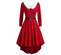 Mrs Claus Outfit For Women, Womens Christmas Printed Pullover Dress For Women Dress Christmas Red Dresses Tree Costume Adult Mrs Santa Claus Costume