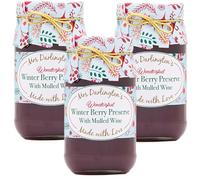 Mrs Darlingtons Winter Berry Preserve with Mulled Wine - Christmas Gold Tie - 340g - Pack of 3