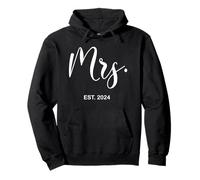 Mrs. Est. 2024 Just Married Wedding Wife Mr & Mrs Women Pullover Hoodie