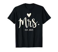 Mrs. Est. 2025 Just Married Wedding Wife Hubby Mr & Mrs T-Shirt