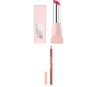 Mrs Hinch's Approved Maybelline Lifter Lip Duo; Lifter Glaze Lip Oil Balm in Shade Rose Bite and Lifter Liner Lip Liner with Hyaluronic Acid in Shade Out of Line