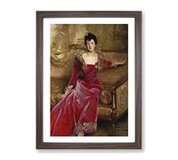 Mrs. Hugh Hammersley By John Singer Sargent Classic Painting Framed Print | A4 Walnut Framed Wall Art | Ready to Hang | Classic Historical Picture | Living Room Bedroom Lounge Office