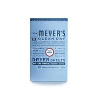 Mrs. Meyer's Dryer Sheets, Fabric Softener, Reduces Static, Cruelty Free Formula Infused with Essential Oils, Rain Water Scent, 80 Count