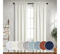 Mrs.Naturall 90 Inch Curtains for Bedroom Kids Teen Boys Room 2 Panels Basic Rod Pocket Drape Light Filtering Semi Thick Sheer Cream Ivory Curtain for Living Room Sliding Patio Door Width 38 x 90 Long