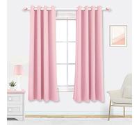 Mrs.Naturall Baby Pink Blackout Curtains for Nursery Bedroom,Thermal Insulated Block Heat Light Blocking Room Darkening Window Curtain for Girls Bedroom Kids,63 Inch Length 2 Panels