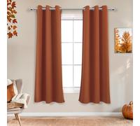 Mrs.Naturall Black Out/Blackout Curtains for Bedroom Living Room,Boho Burnt Orange Window Curtains 2 Panels Sets 63 Inch Length