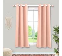 Mrs.Naturall Blush Pink Blackout Curtains, Short Window Curtains for Bedroom Bathroom, 45 Inch Long
