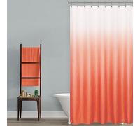 Mrs.Naturall Coral Peach Shower Curtain with Hooks Set Bathroom Accessories Decor, Waterproof Cute Shower Curtains for Girls Bathroom Salmon