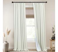 Mrs.Naturall Cream Blackout Linen Curtains 96 Inch Long 2 Panel Set, 8 FT Pinch Pleated Floor Length Drapes for Bedroom Living Room, Cortinas De Lino para Sala Elegantes Modernas 2026
