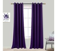 Mrs.Naturall Dark Purple Curtains for Bedroom Blackout,Living Room Black Out Curtains 84 Inch Long,Eggplant/Plum