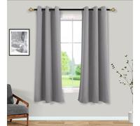 Mrs.Naturall Light Grey Blackout Curtains for Bedroom,Thermal Insulated Grommet Room Darkening Curtains for Living Room 72 Inches Long,Pale Gray