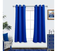 Mrs.Naturall Royal Blue Curtains for Bedroom,Blackout Short Medium Cobalt Blue Curtains for Kitchen Teen Boys Room Decor Bathroom Set of 2 Panels