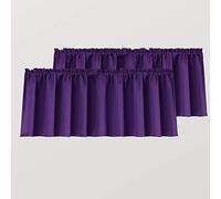 Mrs.Naturall Royal Purple Valance Curtains for Windows 36x16 Inch Length