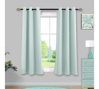 Mrs.Naturall Seafoam Green Curtains for Bathroom Window,Blackout Short Curtains for Bedroom Kitchen,45 Inch Length,Mint Green/Aqua
