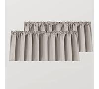 Mrs.Naturall Taupe Widnow Valances for Living Room, 2 Pack 16 Inch Neutral Modern Farmhouse Cottage Core Blackout Valance Curtains for Kitchen, Oatmeal