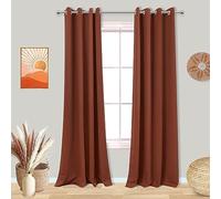 Mrs.Naturall Terracotta Blackout Curtains 84 Inch Length for Bedroom, Fall Autumn Rust Colored Rustic Boho Curtains for Living Room 84 Inches Long 2 Panels Set,Brick