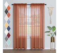 Mrs.Naturall Terracotta Semi Sheer Curtains 42" x 84"