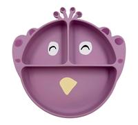 Mrs. Peacock Compartmentalized Suction Cup Plate Purple one size