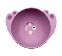 Mrs. Peacock Silicone Bowl with Suction Cup Purple one size