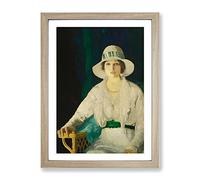 Mrs. Randall Davey By George Bellows Classic Painting Framed Wall Art Print, Ready to Hang Picture for Living Room Bedroom Home Office Décor, Oak A4 (34 x 25 cm)