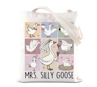 Mrs.Silly Goose Tote Bag Silly Goose Gift Silly Goose Inspired Tote Bag Goose Lover Gift (Mrs.Silly T UK2)