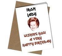Mrs Thatcher - Iron Lady - Happy Birthday A5 Birthday Card | Envelope Included | Blank Inside | Unique Design | Personalised Free of Charge
