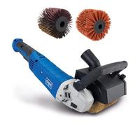 MRS1300 + 3 brosses (laiton, nylon, laniere abrasive) | with brass sanding belt, abrasive belt and nylon brush | brush width 100 x Ø120 mm | variable speed