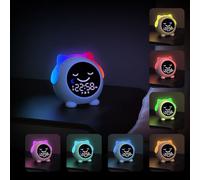 MRSCOZ Sleep Training Clock, Toddler Sleep Trainer with Sun & Moon,9 RGB Color Night Lights, OK to Wake Clock for Girls Boys Teens,Music Player,Dual Alarms,Type-C powered