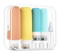 Mrsdry 16 Pack Travel Bottles for Toiletries, Silicone Travel Containers jar for Toiletries, Leak Proof Refillable Liquid Shampoo And Conditioner Travel Essentials toiletry Bottles, Yellow, L