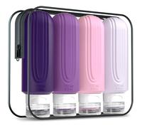 Mrsdry Travel Bottle for Toiletries, Large 177ml Silicone Travel Size Bottles, Leak Proof Refillable Containers for Liquid Shampoo, BPA Free Travel Accessories with Clear Bag (4 Pack)