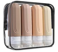 Mrsdry Travel Bottle for Toiletries, Leak Proof Silicone Travel Size 90ml Bottles Refillable Containers for Liquid Shampoo, BPA Free and TSA Approved Travel Accessories with Clear Bag (4 Pack)