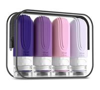 Mrsdry Travel Bottle for Toiletries, Small 60ml Silicone Travel Size Bottles, Leak Proof Refillable Containers for Liquid Shampoo, BPA Free Travel Accessories with Clear Bag (4 Pack)