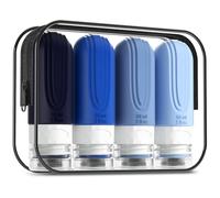 Mrsdry Travel Bottle for Toiletries, Small 60ml Silicone Travel Size Bottles, Leak Proof Refillable Containers for Liquid Shampoo, BPA Free Travel Accessories with Clear Bag (4 Pack)