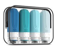 Mrsdry Travel Bottle for Toiletries, Small 60ml Silicone Travel Size Bottles, Leak Proof Refillable Containers for Liquid Shampoo, BPA Free Travel Accessories with Clear Bag (4 Pack)