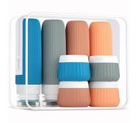 Mrsdry Travel Bottles 8 Pack, TSA Approved 3 oz Toiletries Containers, Leak Proof Silicone Squeezable Essentials Jars with Clear Bag