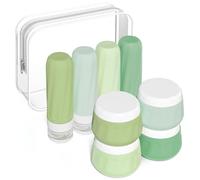 Mrsdry Travel Bottles for Toiletries 8 Pack, Travel Size Toiletries, Tsa Approved Travel Size Containers 3oz, with Travel Essentials Clear Bag, Leak Proof Silicone Squeezable Creams Jars