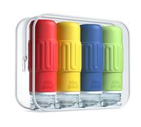 Mrsdry Travel Bottles for Toiletries, BPA Free Leak Proof Reusable Silicone Bottles, TSA Approved 3oz Travel Size Container, TravelAccessories for Shampoo Soap Liquids with Toiletry Bag (4 Pack)